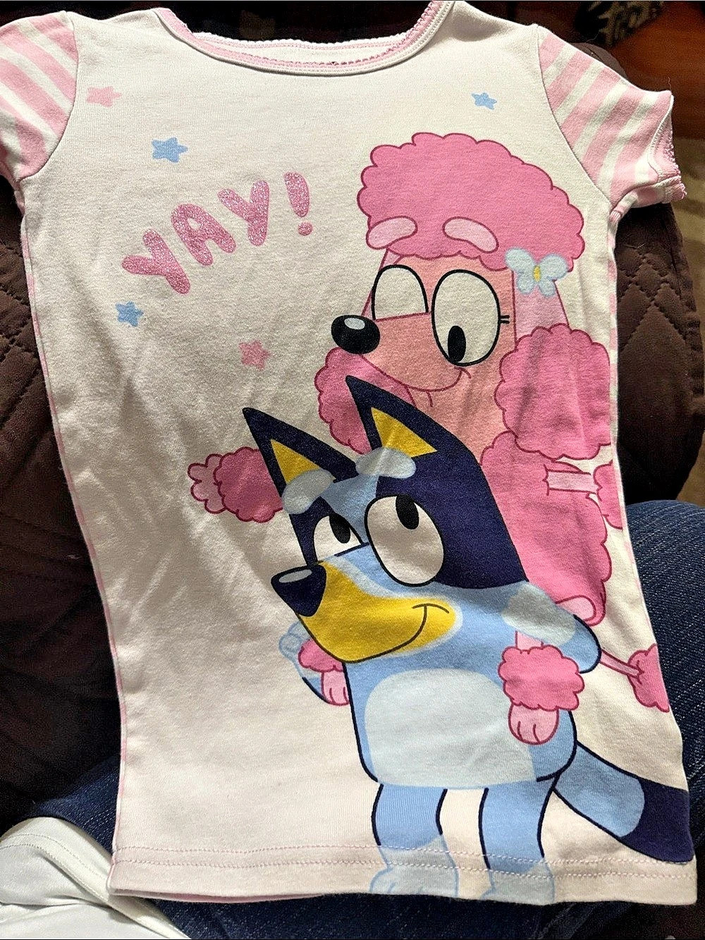 Bluey, Bingo and Coco Girl's Character Short-Sleeved 4-Piece Pajama Set, Bingo